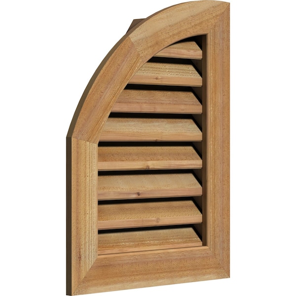 Quarter Round Top Left Functional Western Red Cedar Gable Vnt W/1 X 4 Flat Trim Frame, 06W X 30H